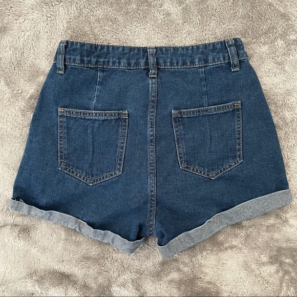 Shein Medium Wash Retro Look Cuffed Jean Shorts Sm - Picture 3 of 7